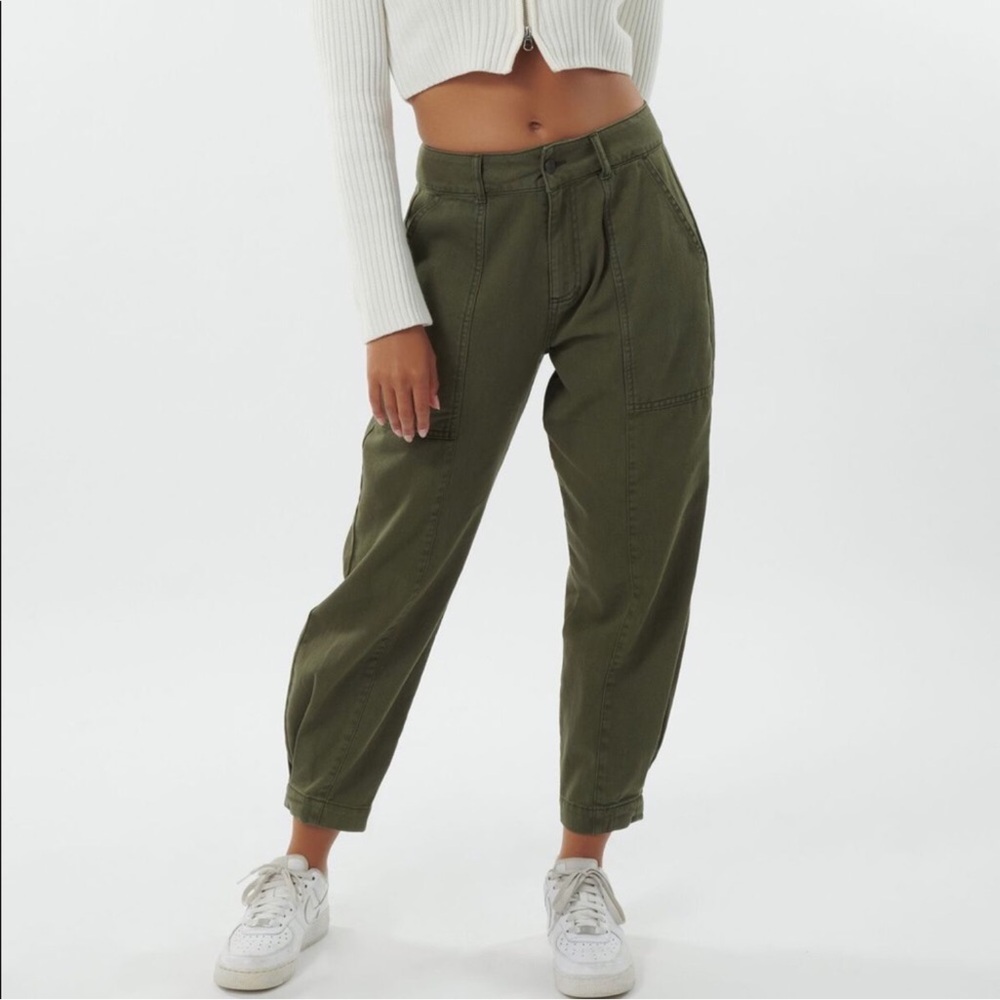 Garage Olive Green 100 % Cotton Pants